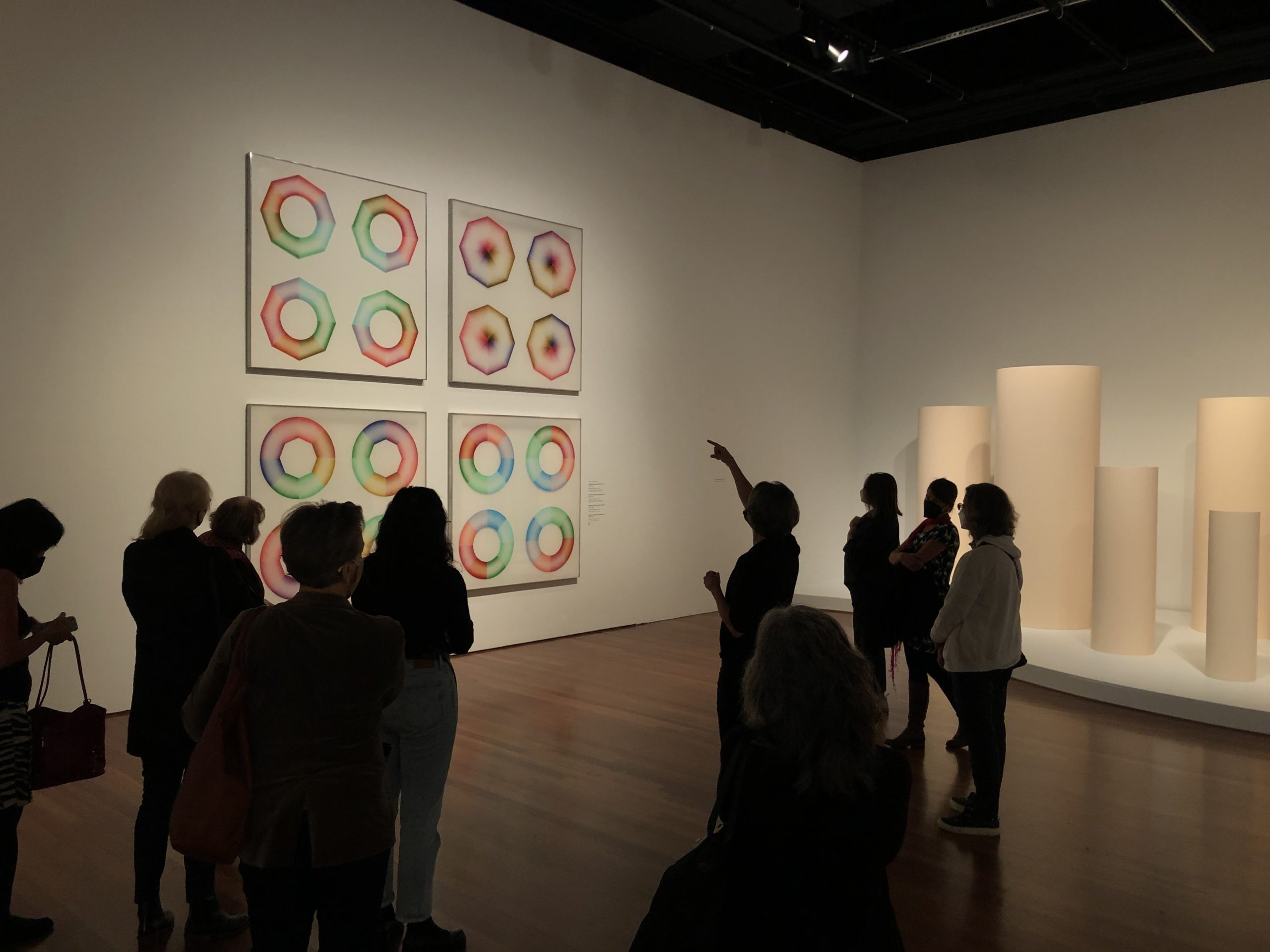 Claudia Schmuckli touring the Judy Chicago exhibition with ArtTable members