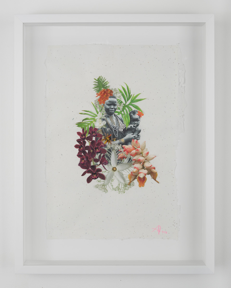 Collage by Andrea Chung in a white frame