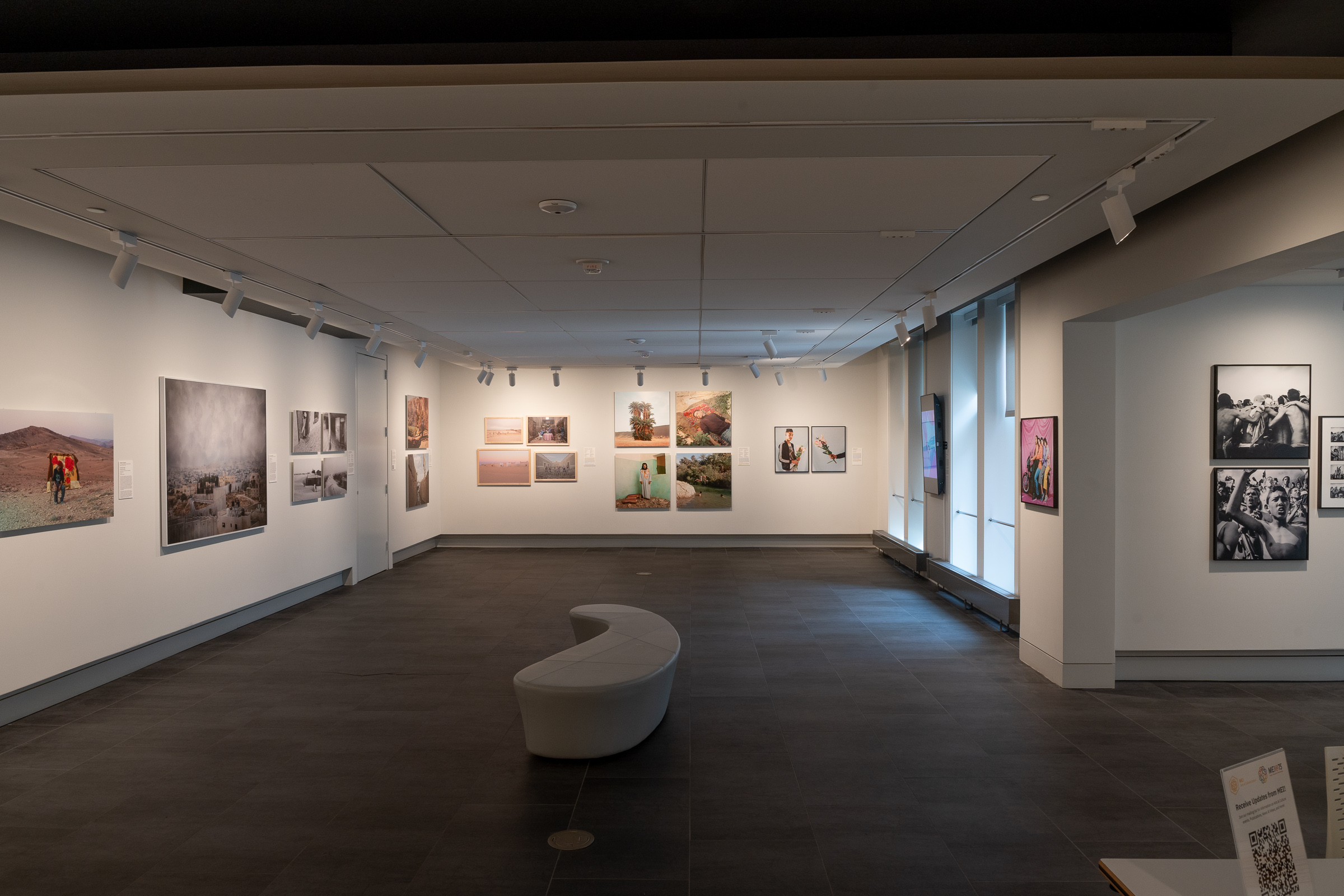 Installation view of an exhibition of photographs